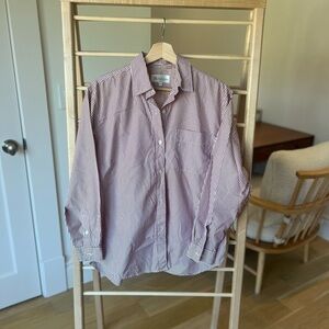 Burberry Size 8 Women’s Striped Shirt - Maroon and White